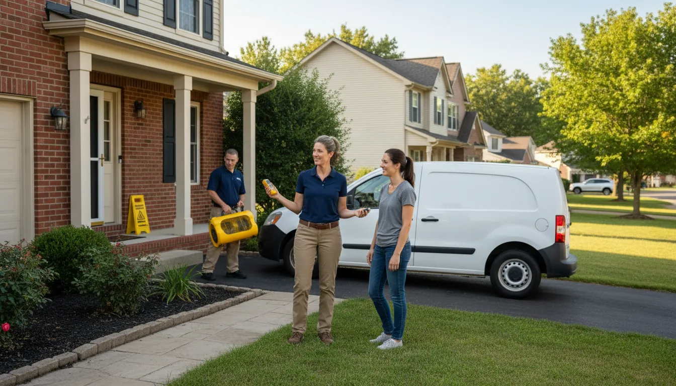 Residential water damage restoration in Bellflower, IL
